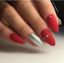 Matte cute almond nail designs. Matte Red Nails With Art Addicfashion