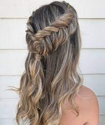 Dutch Crown Braided Turn To Fishtail Braided Hairstyle Boho Hairstyle Dutch Crown Braided Half Braided Hairstyles Medium Hair Styles Medium Length Hair Styles