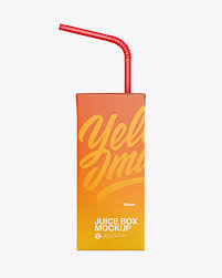 Download Juice Box With Straw Mockup Front View In Box Mockups On Yellow Images Object Mockups PSD Mockup Templates