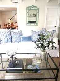 Blue And White Casual Beach Cottage Classic Casual Home Table Decor Living Room Coffee Table Decor Living Room Glass Coffee Table Decor