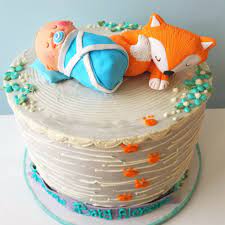 Woodland Baby And Fox Baby Shower Cake Fox Baby Shower Woodland Baby Shower Food Baby Shower Woodland Theme