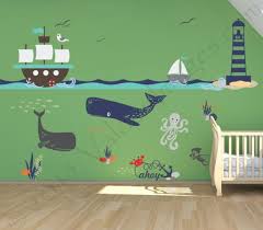 Ship Adventure Nursery Wall Decal Ocean Wall Decal Sea Wall Decal Nautical Wall Decal Kids Room Wall D Kids Room Wall Decals Kids Wall Decor Kids Room Wall
