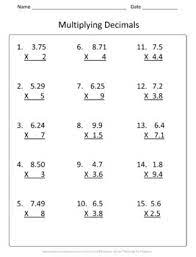 Test your students ability to add, subtract, multiply and divide decimals. 5th Grade Add Subtract Multiply And Dividing Decimals Worksheet Practice Set