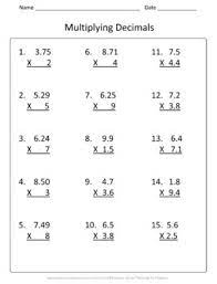Some of the worksheets displayed are decimals work, decimals practice booklet table of contents, multiplying decimals word problems, set 1 word problems decimals, operations with decimals, multiplication and division of decimals, decimal multiplication hundredth s es1. 5th Grade Add Subtract Multiply And Dividing Decimals Worksheet Practice Set
