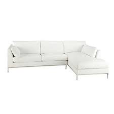 White Leather Corner Sofa Seats 5 San Francisco Maisons Du Monde Ecksofa Sofa Schlafsofa Gunstig