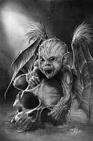 This tattoo is mostly harmless and looks cute and quirky at the same time. Lovecraft Baby Demon Painted By Graphicgeek Evil Art Dark Fantasy Art Demon Painting