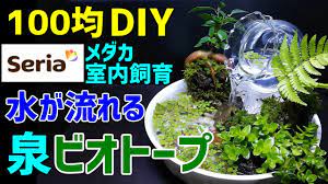 水が流れる 泉ビオトープ 作り方100均diy メダカ室内飼育 滝ビオトープ作成 how to make tabletop waterfall fountain biotope youtube ビオトープ 作り方 ビオトープ ビオトープ メダカ