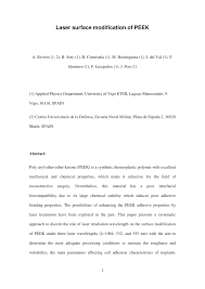 Pdf Laser Surface Modification Of Peek