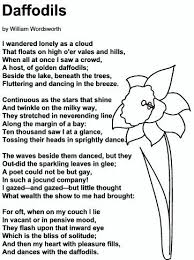 Daffodils By William Wordworth Romantic Poems Poems By Famous Poets Daffodils Poem