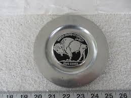 Vintage~ Pewter Mac Ware Plate Wall Hanger~ Buffalo Nickel Design!!!