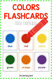 Stock up on greeting cards with our cute new printables! Colors Flashcards Free Printable The Teaching Aunt