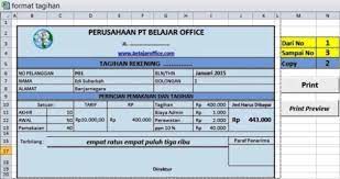 Membuat Format Print Tagihan Excel Macro Belajar Office