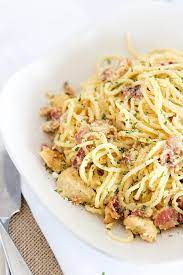 Chicken Carbonara Recipe Chicken Carbonara Easy Pasta Dishes Pasta Dishes