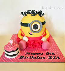 Minion cake fondant how to make easy birthday cake subscribe to lenscake kdi here for more cakes: Girl Minion Cake And Cupcakes The Cake Creche