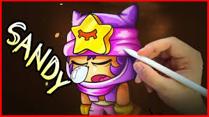 How To Draw Sandy Brawl Stars Drawing Fan Art Youtube