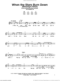 May you never be worn by worry. Riddle When The Stars Burn Down Blessing And Honor Sheet Music For Guitar Solo Chords