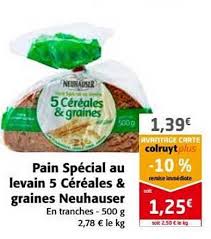 Offre Pain Special Au Levain 5 Cereales Graines Neuhauser Chez Colruyt