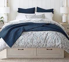 • frame support system makes the use of a box spring unnecessa… Stratton Storage Platform Bed Frame With Drawers Wooden Beds Pottery Barn