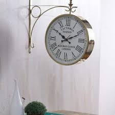 Get inspired with our curated ideas for wall clocks and find the perfect item for every room in your home. 12 Inch Brass Station Wall Clock Double Sided Clock Antikcart