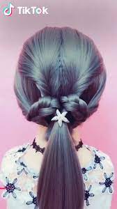 Super Easy To Try A New Hairstyle Download Tiktok Today To Find More Hairstyle Videos Also You Can Post Videos To Show Hair Styles Hair Videos Hair Hacks