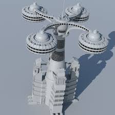 3d Building 04 3d Model Maya Design Futuristic Architecture Futuristic Art
