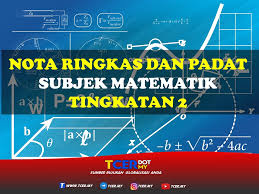 Siri ulangkaji dan latih tubi ini. Koleksi Nota Ringkas Dan Padat Matematik Tingkatan 2 Tcer My