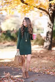 Thanksgiving Outfit 1 500 Giveaway Fashion Dress With Boots Green Sweater Dress