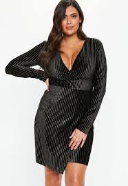 Plus Size Black Velvet Glitter Shape Wrap Dress Missguided Velvet Dress Plus Size Plus Size Party Dresses Velvet Dresses Outfit