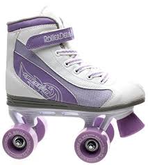 roller derby firestar white lilac girls quad roller skates