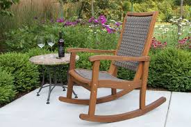 Driftwood Grey All Weather Wicker Eucalyptus Rocking Chair Sandstone Accent Table In 2020 Wood Rocking Chair Wicker Rocker Rocking Chair