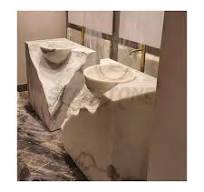 Fregadero de baño de mármol blanco tallado a mano de ...