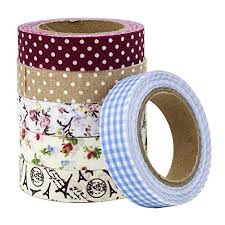 Stationery Island Creative Adhesive Fabric Tape For Scrapbooking Set Of 6 Mixed Designs Burgundy And Cappuccino Manualidades Cinta De Tela Washi Tape Ideas