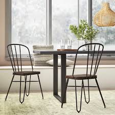 Szymanski Industrial Solid Wood Dining Chair Solid Wood Dining Chairs Dining Chairs Farmhouse Dining Chairs