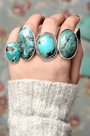 Turquoise Rings Western Style Jewelry Southwest Jewelry Natural Stone Ring Turquoise Silver Ring B Stone Rings Natural Turquoise Boho Ring Fashion Jewelry