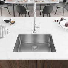 Best reviews guide analyzes and compares all rated undermount kitchen sinks of 2021. Rene Undermount Stainless Steel 26 In Single Basin Kitchen Sink Kit R1 1034s 18 The Home Depot