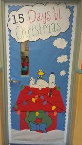 Snoopy Christmas Theme I Did For My Teacher Love Pinterest Christmas Classroom Christmas Door Decorations Christmas Classroom Door