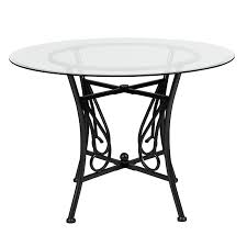 The contemporary feel it brings to the house allows to match it perfectly with the rest of the decor. Flash Furniture Xu Tbg 18 Gg 42 Round Princeton Dining Table W Glass Top 29 H Metal Frame Black