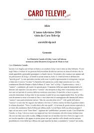 Ca si ce tuorne tu, nun ce lassammo cchiù! Akio L Anno Televisivo 2014 Visto Da Caro Televip Carotelevip Net Manualzz
