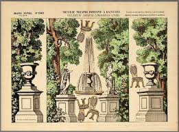 009 Decorados Representando El Jardin De Luxemburgo De Paris Paper Theatre Paper Toys Toy Theatre