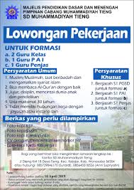 Rsi wonosobo telah melaksanakan akreditasi rumah sakit dan memenuhi standar. Lowongan Kerja Guru Di Sd Muhammadiyah Tieng Wonosobo Max 10 April 2019 Loker Swasta