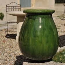 jarre a biot tradition couleur verte emaillee d 54xh 70 cm poterie de la madeleine pots en terre cuite poterie jardin terre cuite vase anduze