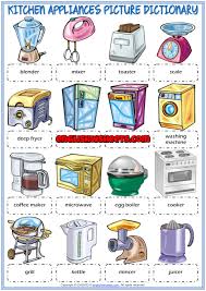 Kitchen Appliances Esl Picture Dictionary Worksheet For Kids In 2020 Worksheets For Kids Picture Dictionary Kitchen Appliances