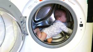Appliance repair specialists find all sorts of items—most commonly, socks, underwear and baby clothes—that have gotten stuck in washing machine filters during the wash or spin cycle. 3 Year Old Gets Stuck In Front Loading Washing Machine Washer Child Safety Tips