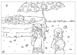 Swimming pool coloring page for kids. Summer Coloring Pages Coloring Rocks