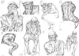 Group Sketches Of Thinker Wire Work Sketches Line Sketch Black And White Lines