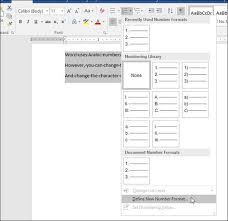 How To Change The Type Of Numbers Used In A Numbered List In Word