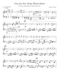 Start a month free now. You Are Not Alone Piano Suite Sheet Music For Piano Solo Download And Print In Pdf Or Midi Free Sheet Music For You Are Not Alone By Nobuo Uematsu Classical
