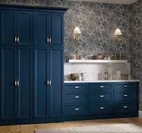 Navy Blue Pantry Cabinets - Decora Cabinetry