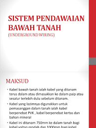 Kabel bawah tanah didasarkan pada rangkaian wheatstone yang telah dimodi<b>ikasi, dimana arus d1 digunakan untuk mengukur nilai resistansi yang digunakan dalam perhitungan jarak gangguan dalam persentase dari total panjang saluran. Sistem Pendawaian Bawah Tanah