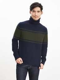 Nwt Banana Republic Men S Turtleneck Wool Sweater Color Navy Green Size S Mens Turtleneck Navy And Green Banana Republic Men